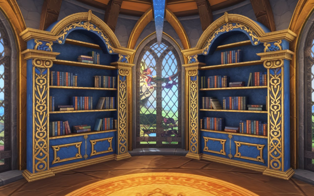 AQW Gold and Blue Bookshelf